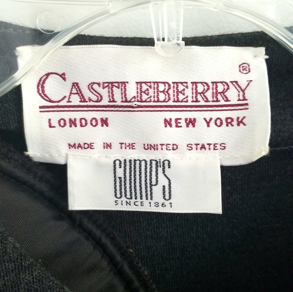 Castleberry vintage Gumps dark gray wool dress S - Picture 2 of 5